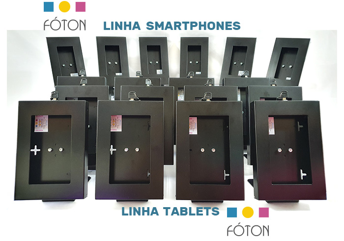Linha para tablets e linha para smartphones.