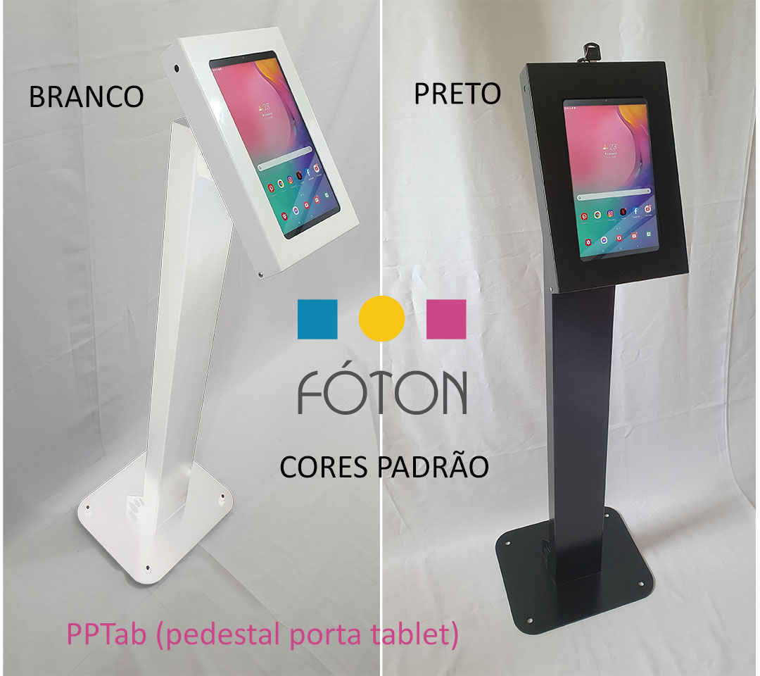 Pedestal Porta Tablets - cores preto ou branco - Foton
