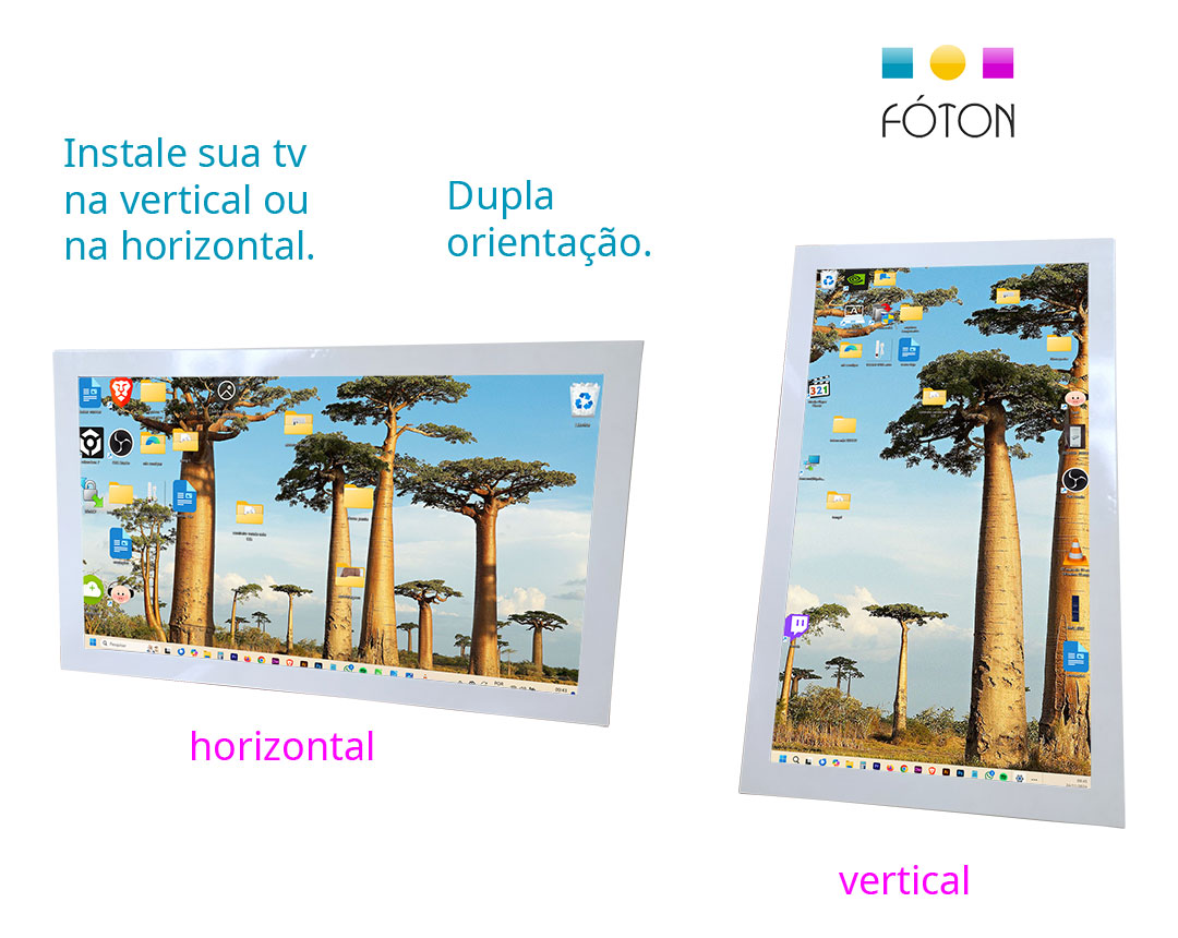 Wallframe - Emoldure sua Tv ou Monitor em Paredes - Orientação vertical ou horizontal