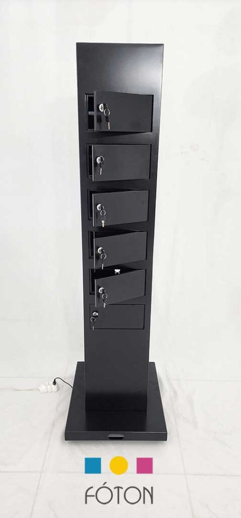 Powerlock Totem Carregador de Celulares – Totem com baias chaveadas e LED