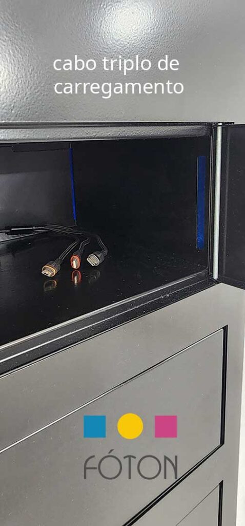 Powerlock Totem Carregador de smartphones - cabos triplos Micro USB, USB-C e Lightning