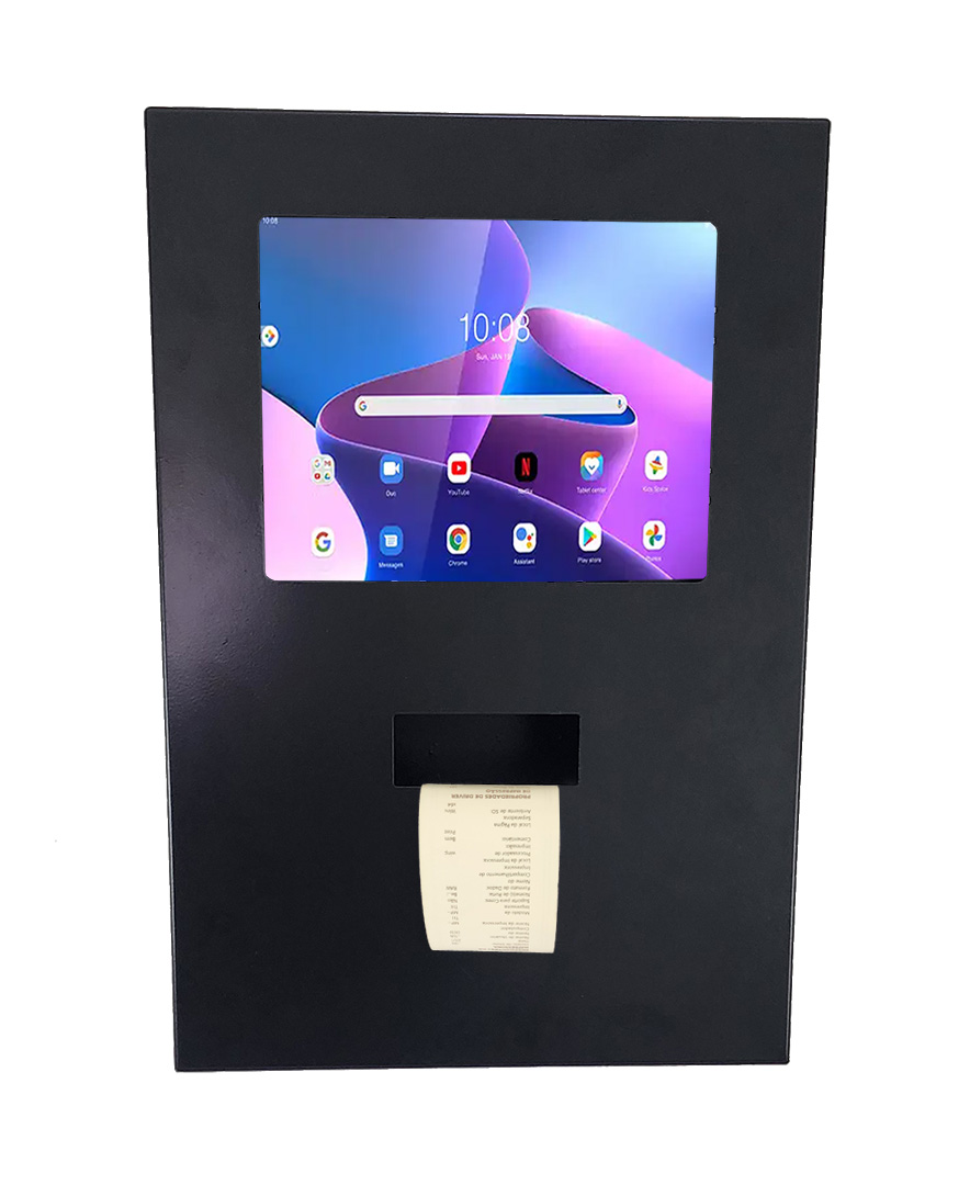 Printab Parede – Totem de Autoatendimento com Tablet e Impressora Térmica (somente estrutura) (posição vertical ou horizontal)